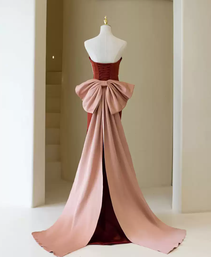 Robe de bal de princesse bustier à volants en satin long, robe de soirée C8117