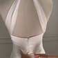 Charming Halter Neck Satin Wedding Dresses Backless Mermaid Bridal Dress C8928
