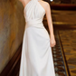 Charming Halter Neck Satin Wedding Dresses Backless Mermaid Bridal Dress C8928