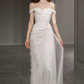 Superbe robe de mariée sirène bustier en satin et tulle, longue et en dentelle, C4563