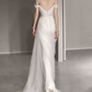 Superbe robe de mariée sirène bustier en satin et tulle, longue et en dentelle, C4563