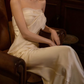 Superbe robe de mariée sirène bustier en satin et tulle, longue et en dentelle, C4563