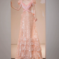 Robe de bal de princesse bustier à volants en satin long, robe de soirée C8117