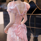 Robe de bal de princesse bustier à volants en satin long, robe de soirée C8117