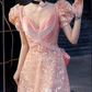 Robe de bal de princesse bustier à volants en satin long, robe de soirée C8117