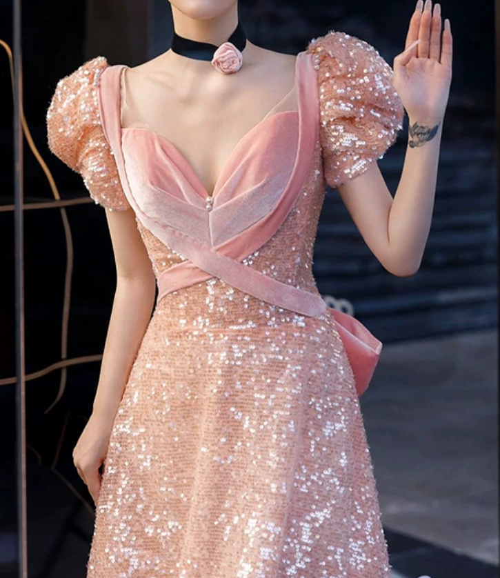 Robe de bal de princesse bustier à volants en satin long, robe de soirée C8117