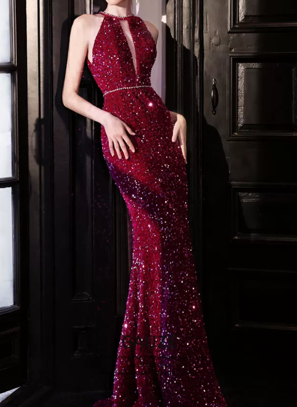 Robe de bal de princesse bustier à volants en satin long, robe de soirée C8117