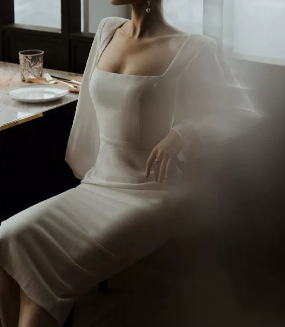 Robe de bal de princesse bustier à volants en satin long, robe de soirée C8117