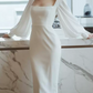 Robe de bal de princesse bustier à volants en satin long, robe de soirée C8117
