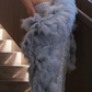 Robe de bal de princesse bustier à volants en satin long, robe de soirée C8117
