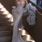 Robe de bal de princesse bustier à volants en satin long, robe de soirée C8117
