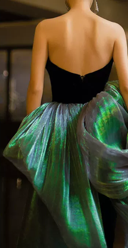 Robe de bal de princesse bustier à volants en satin long, robe de soirée C8117