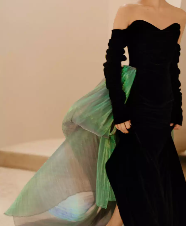 Robe de bal de princesse bustier à volants en satin long, robe de soirée C8117