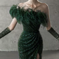 Robe de bal de princesse bustier à volants en satin long, robe de soirée C8117