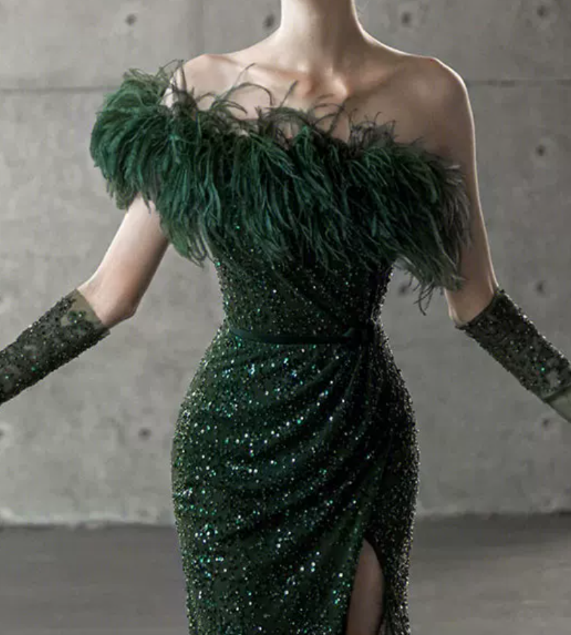 Robe de bal de princesse bustier à volants en satin long, robe de soirée C8117