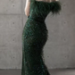 Robe de bal de princesse bustier à volants en satin long, robe de soirée C8117