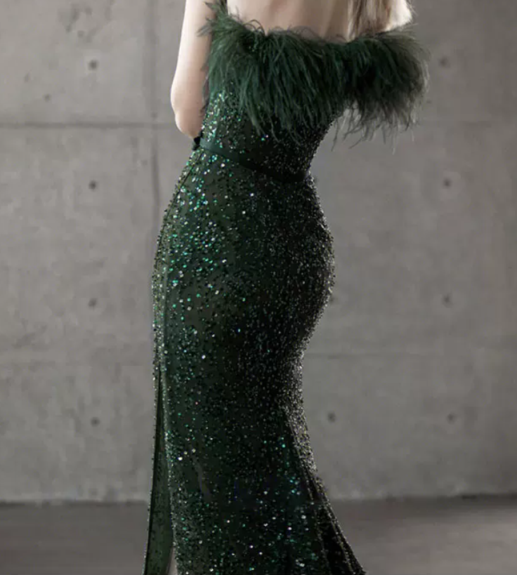 Robe de bal de princesse bustier à volants en satin long, robe de soirée C8117
