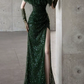 Robe de bal de princesse bustier à volants en satin long, robe de soirée C8117
