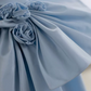 Playful One Shoulder Blue Prom Dress Bows 3D Florals A-Line Evening Dress C8955