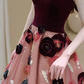 Robe de bal de princesse bustier à volants en satin long, robe de soirée C8117