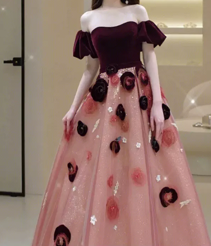 Robe de bal de princesse bustier à volants en satin long, robe de soirée C8117