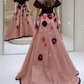 Robe de bal de princesse bustier à volants en satin long, robe de soirée C8117