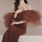 Robe de bal de princesse bustier à volants en satin long, robe de soirée C8117