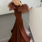 Robe de bal de princesse bustier à volants en satin long, robe de soirée C8117