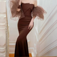 Robe de bal de princesse bustier à volants en satin long, robe de soirée C8117