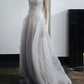 Robe de bal de princesse bustier à volants en satin long, robe de soirée C8117