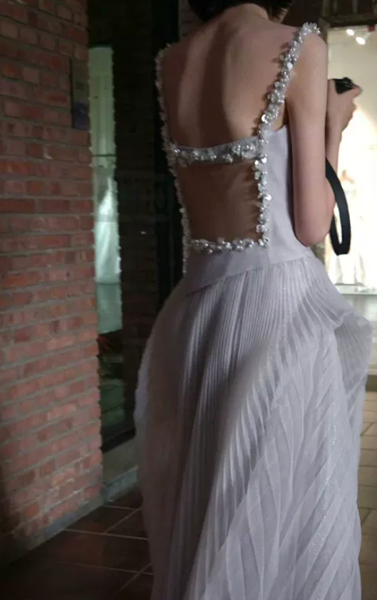 Robe de bal de princesse bustier à volants en satin long, robe de soirée C8117