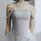 Robe de bal de princesse bustier à volants en satin long, robe de soirée C8117