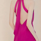 Playful Halter Neck Hot Pink Prom Dress Silt Mermaid Evening Dress C8963