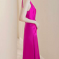 Playful Halter Neck Hot Pink Prom Dress Silt Mermaid Evening Dress C8963