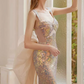 Robe de bal de princesse bustier à volants en satin long, robe de soirée C8117