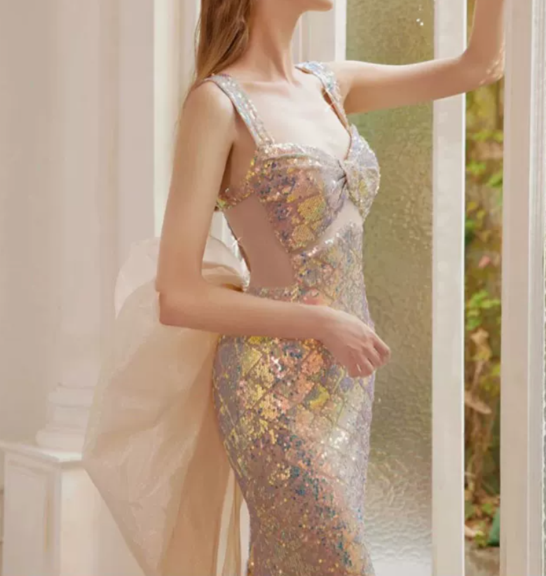 Robe de bal de princesse bustier à volants en satin long, robe de soirée C8117