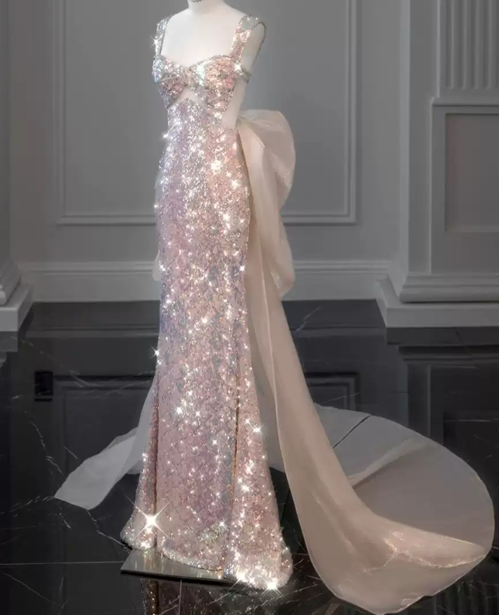 Robe de bal de princesse bustier à volants en satin long, robe de soirée C8117