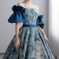 Robe de bal de princesse bustier à volants en satin long, robe de soirée C8117