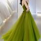 Robe de bal de princesse bustier à volants en satin long, robe de soirée C8117