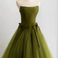 Robe de bal de princesse bustier à volants en satin long, robe de soirée C8117
