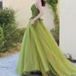 Robe de bal de princesse bustier à volants en satin long, robe de soirée C8117