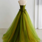 Robe de bal de princesse bustier à volants en satin long, robe de soirée C8117