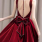 Robe de bal de princesse bustier à volants en satin long, robe de soirée C8117