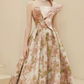 Robe de bal de princesse bustier à volants en satin long, robe de soirée C8117