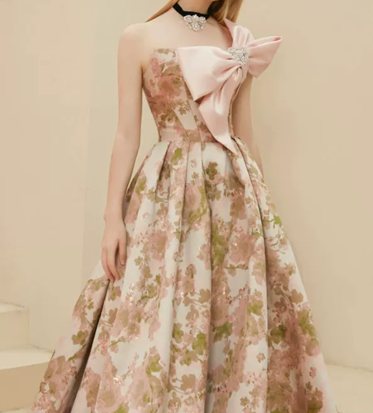 Robe de bal de princesse bustier à volants en satin long, robe de soirée C8117