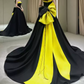 Retro Strapless Black Prom Dress Bow A-Line Evening Dress C8978