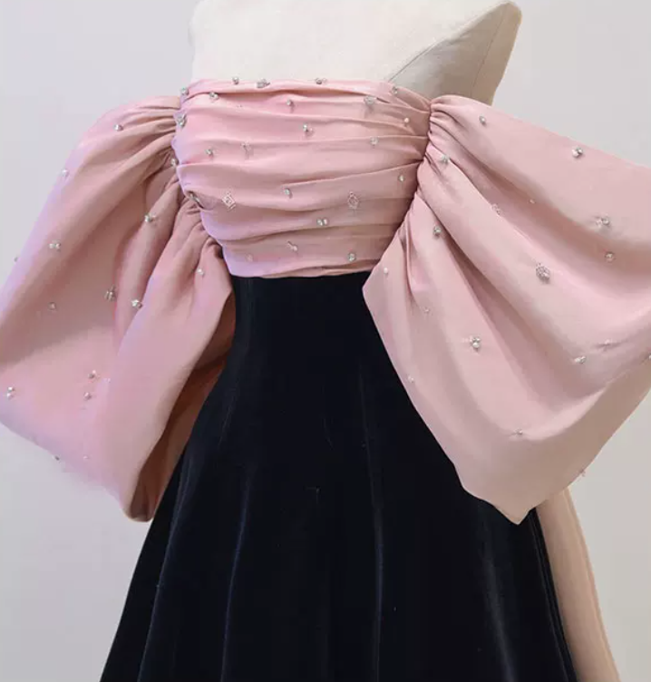 Robe de bal de princesse bustier à volants en satin long, robe de soirée C8117