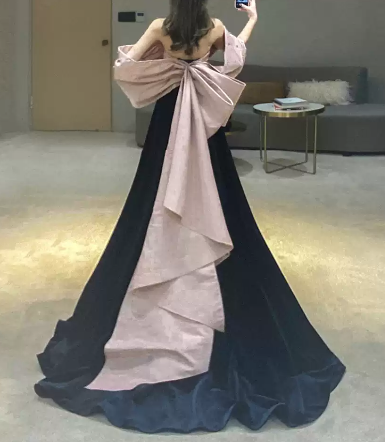 Robe de bal de princesse bustier à volants en satin long, robe de soirée C8117