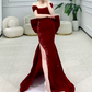 Robe de bal de princesse bustier à volants en satin long, robe de soirée C8117