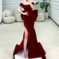 Robe de bal de princesse bustier à volants en satin long, robe de soirée C8117